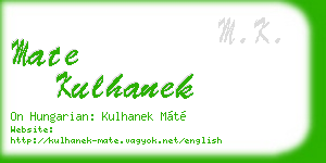mate kulhanek business card